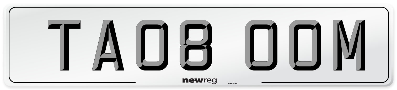 TA08 OOM Number Plate from New Reg